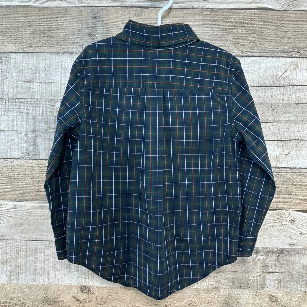 Ralph Lauren Boys Toddler Button Down‎ Shirt Navy Blue Green Red Plaid Size 3T